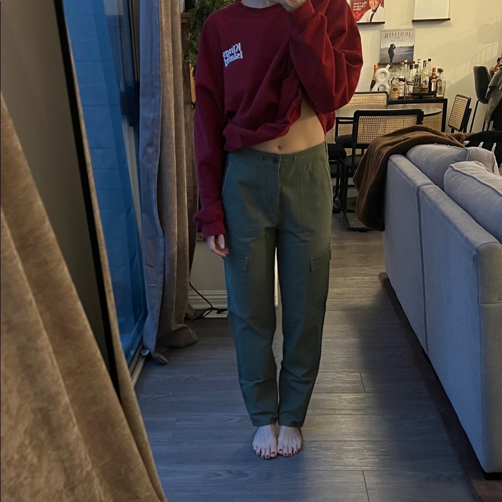 Forever 21 Green Straight Leg Cargo Pants